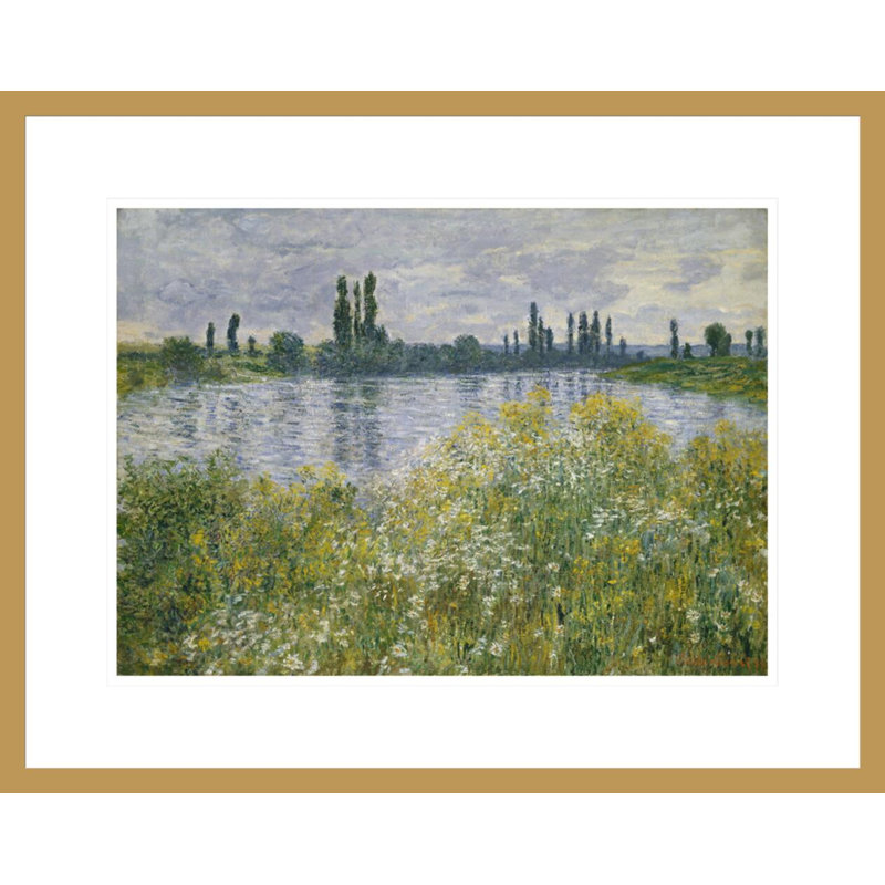 «Banks of the Seine Vétheuil» par Claude Monet, impression giclée encadrée, H 17,25 po x l 21,75 po