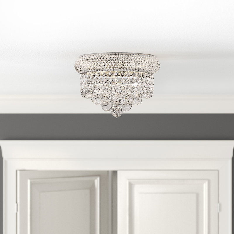 Hallsburg Crystal Semi Flush Mount, Gold, Royal Cut