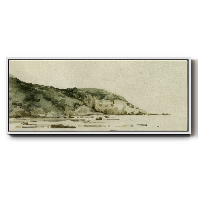 Distant  Shore I- Framed Canvas, 8" H x 20" W