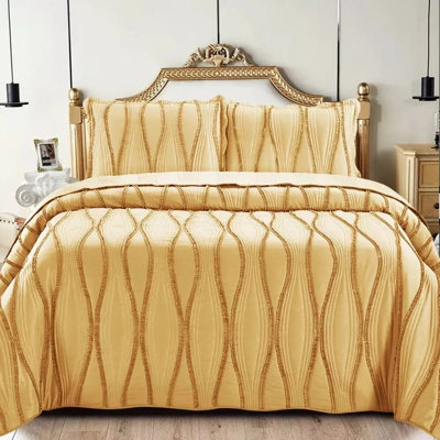 3 Piece Quilted Bedspread Reversible Comforter Bedding Set Bed Throw