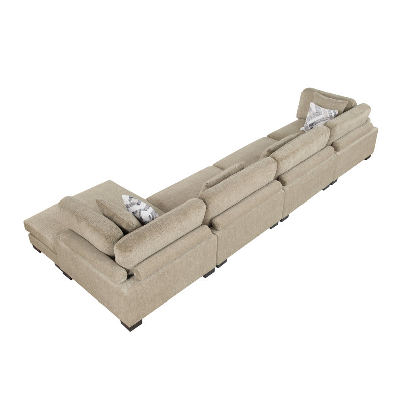 Grand canapé modulaire Contemporary, H 34,5 po x l 180 po x P 70 po