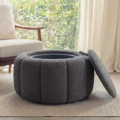 27.5'' Upholstered Round Storage Ottoman