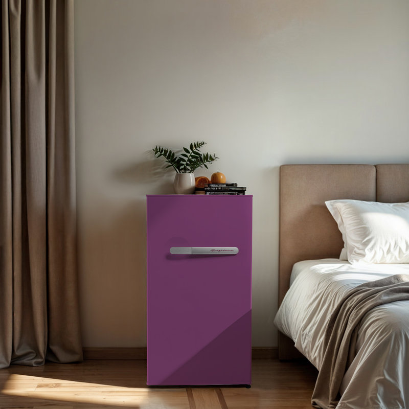 Frigidaire 3.2 Cu. Ft. Retro Compact Refrigerator with Built-In Side Bottle Opener, Plum