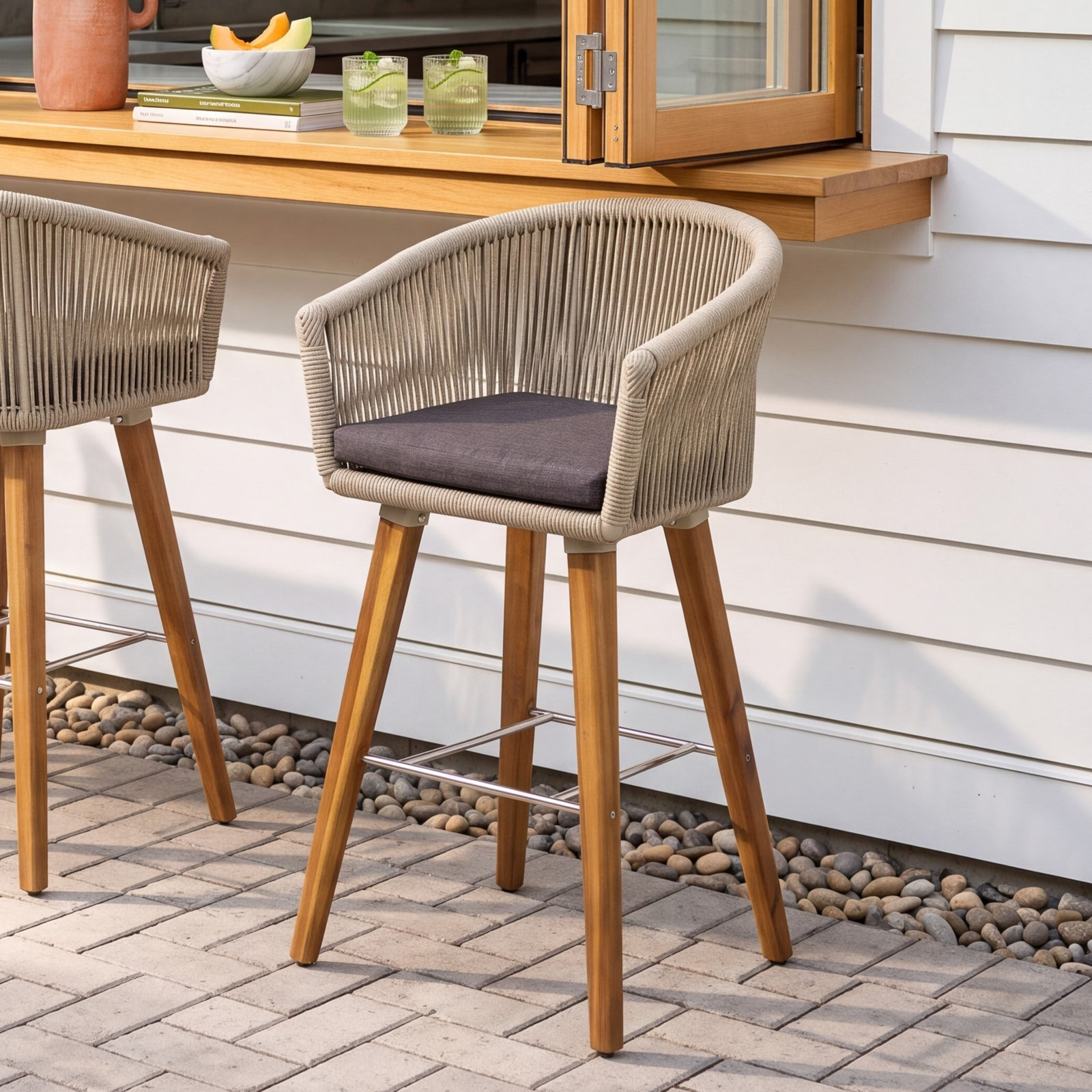 Capps Acacia Patio Bar Stool