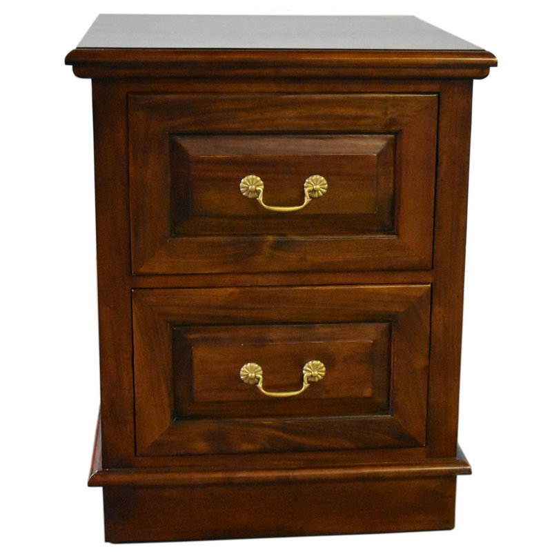 Nijaz 2 Drawer File Cabinet, Brun foncé