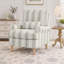 Fauteuil d'appoint Rickon style campagne française, avec accoudoirs arrondis et coussin lombaire, idéal pour le salon, la chambre ou le bureau à domicile.-129513835