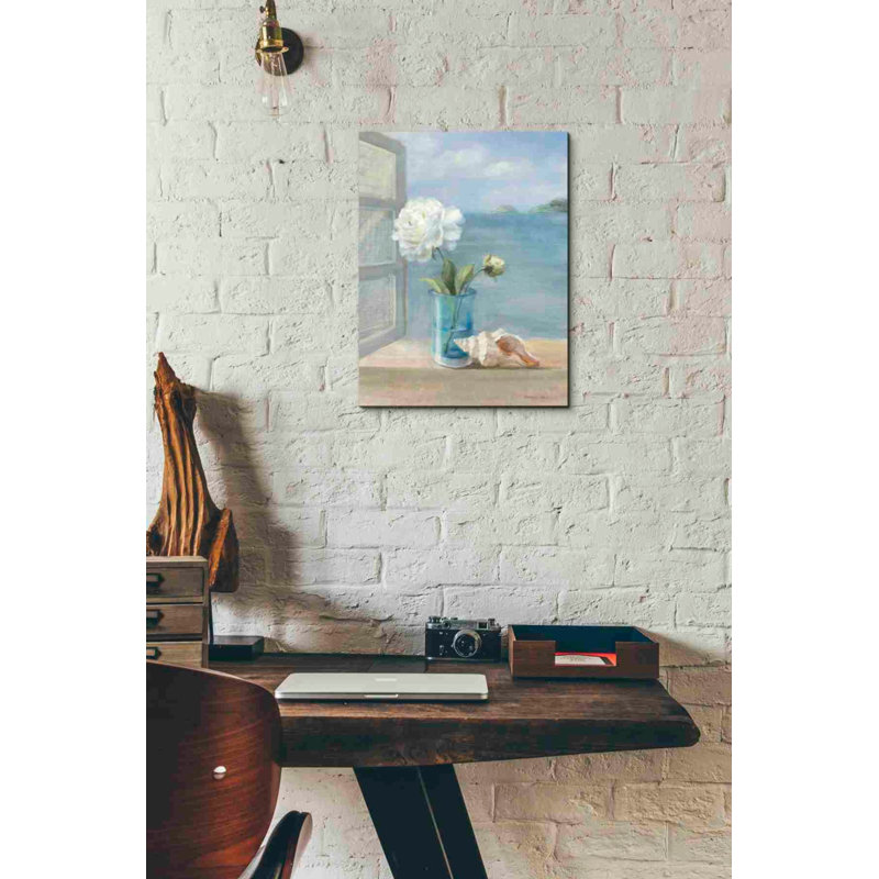 «Coastal Florals I» par Danhui Nai, art mural sur toile, H 16 po x l 12 po x P 0,75 po