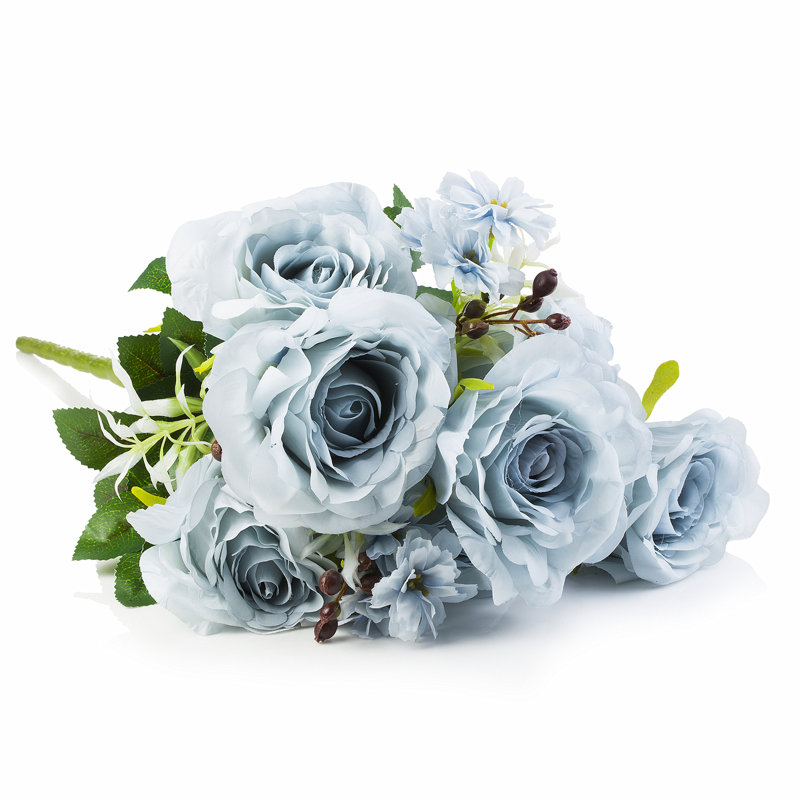 Mélange de roses et de buissons, Bleu