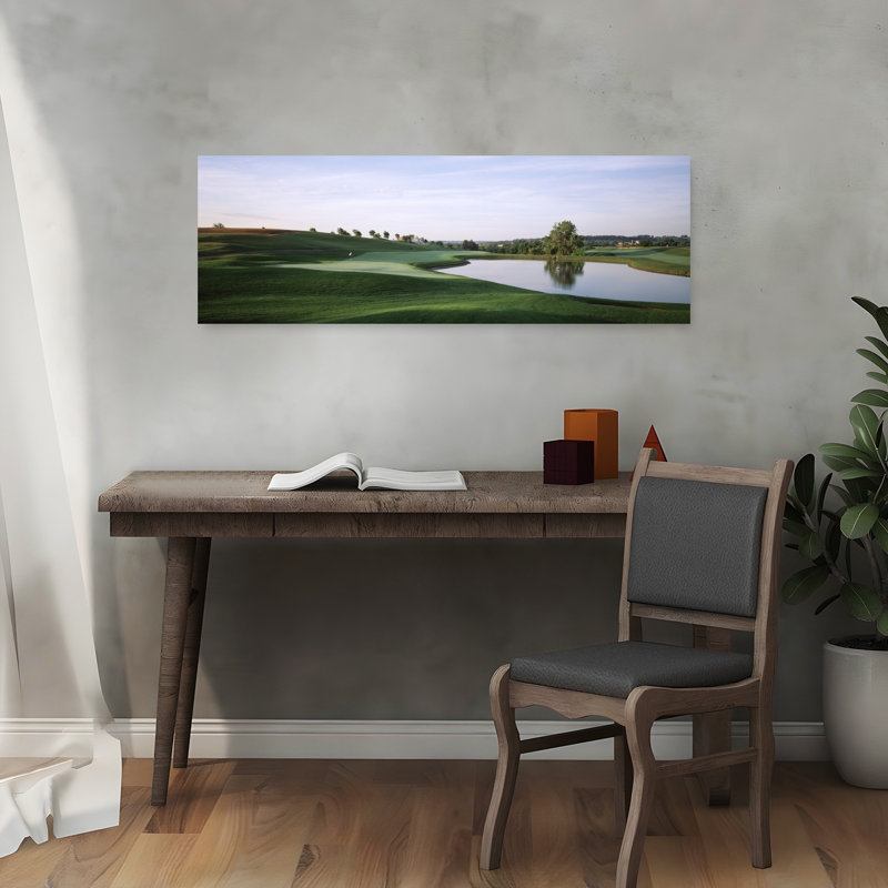 Pond in a golf course The Meadows Golf Course Dubuque Dubuque County Iowa USA 1 Piece Wrapped Canvas Panoramic Wall Art