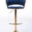 Ensemble de 2 tabourets de bar, avec repose-pieds chromé et base pivotante à hauteur réglable en velours + tabouret de bar simple Golden Leg-1150438494