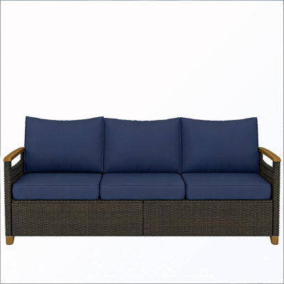 Patio Wicker Sofa With Cushion