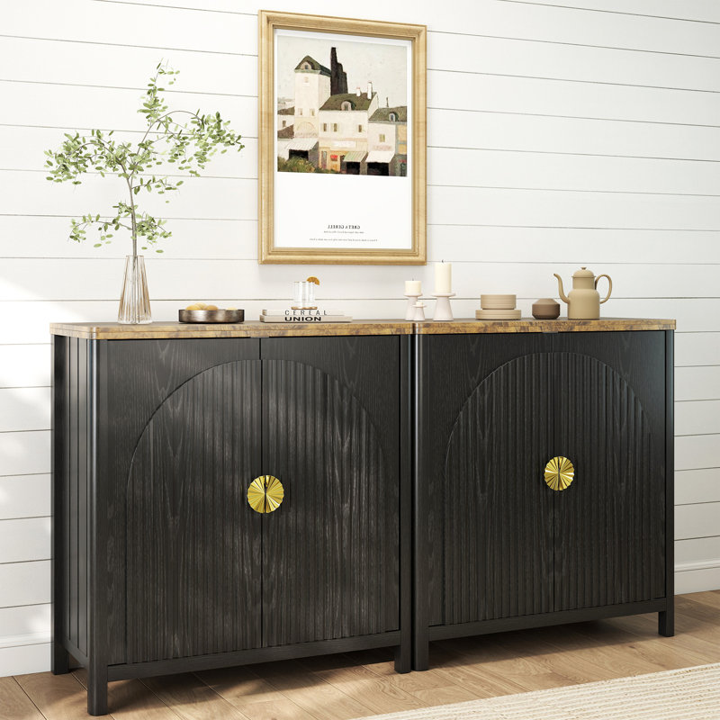Armoire d'appoint 31,5 "avec tablettes réglables, Noir, noir, noir, noir