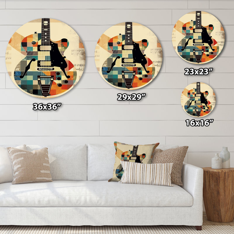 Guitare cubisme, H 23 po x l 23 po x P 1 po
