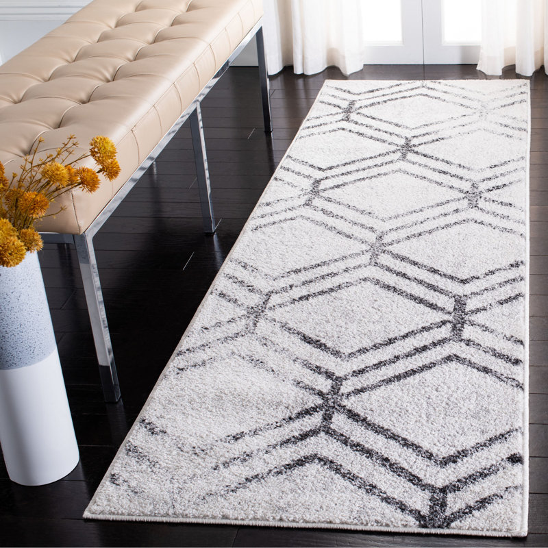 Tapis géométrique Brimmer Performance, Tapis de couloir 2 pi 6 po x 8 pi