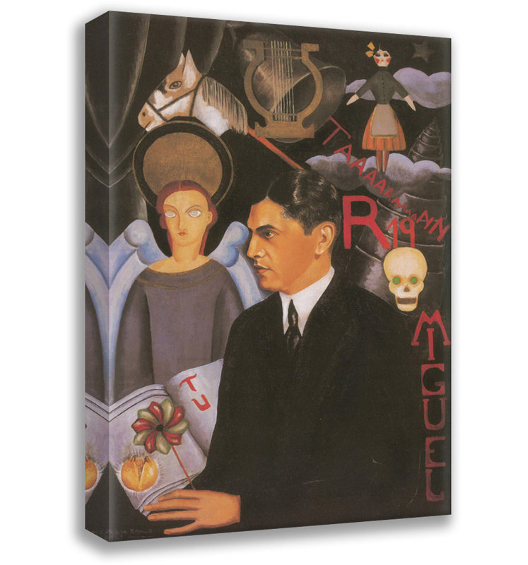 Portrait of Miguel N Lira par Frida Kahlo, toile tendue avec châssis, H 40 po x l 28 po