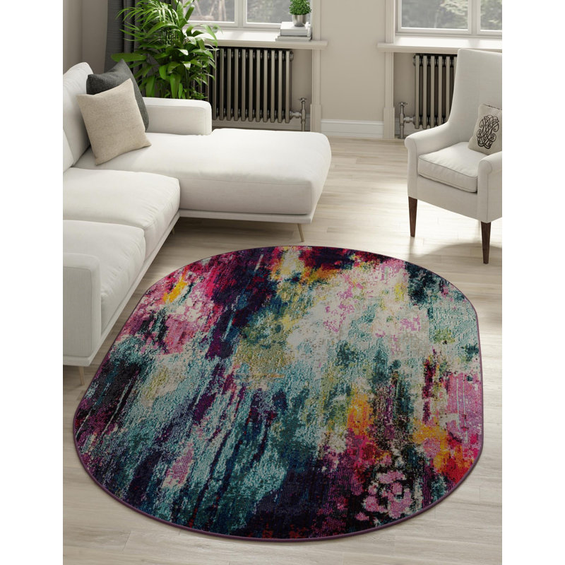 Hashimoto Abstract Area Rug, Oval 4'1" x 6'1"