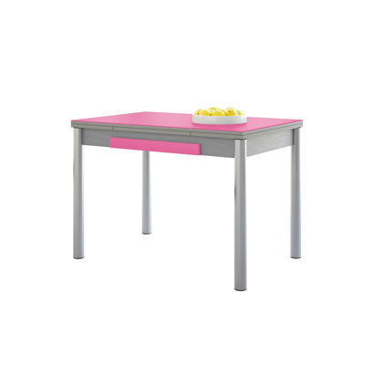 Kitchen Table With Black Wings, Round Legs, 90X50cm (Crystal)