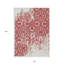 Tapis intérieur / extérieur lavable 10 pi x 14 pi médaillon rouge et ivoire