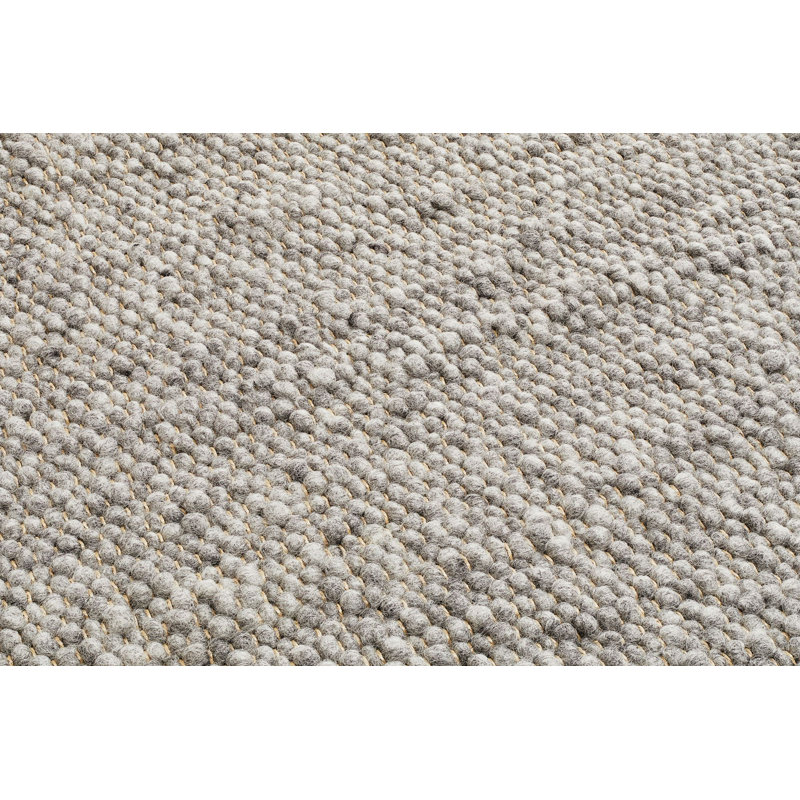Dekyra Solid Colour Wool Hand Woven Area Rug, Rectangle 90 x 160cm