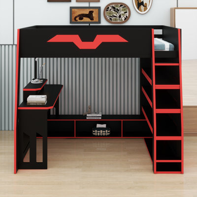 Functional Loft Bed System with Multi-Storage, Customizable RGB Lighting, and Desk with Variable Placement