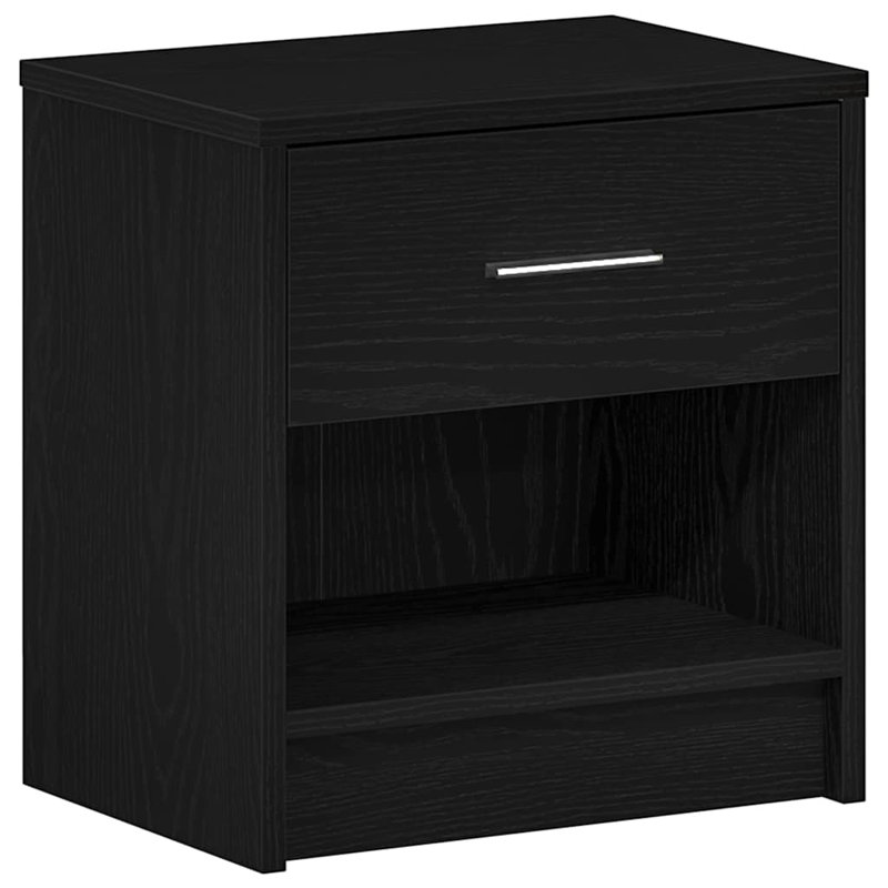 Bedside Cabinets With Drawer, Black, 1