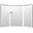 Flexstone Flexstyle 60"W X 36"D X 80"H White/Gray Hexagon Shower Wall Surround With Trim (3-Piece)-106535429