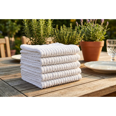 Ensemble de 6 torchons de cuisine gris acier, absorbants et à séchage rapide, en coton, tissage plat, style ferme moderne