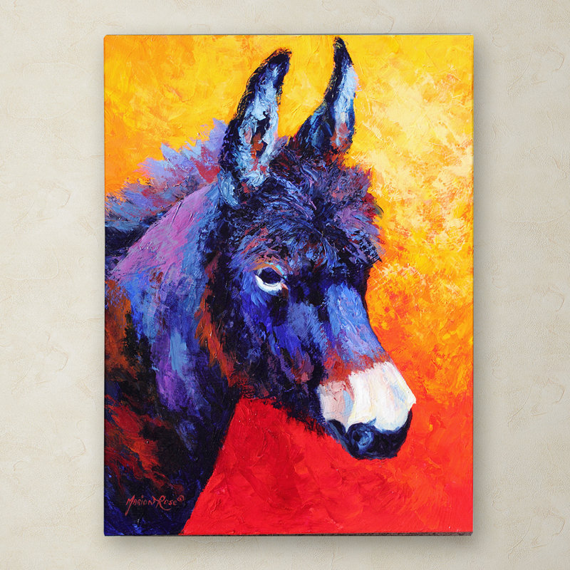 «Donkey IVX» par Marion Rose, reproduction sur toile, H 19 po x l 14 po x P 2 po