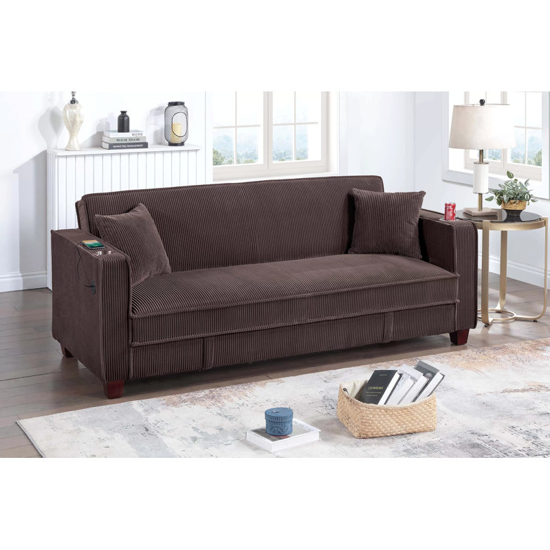 Luana Convertible Sofa, Chocolate