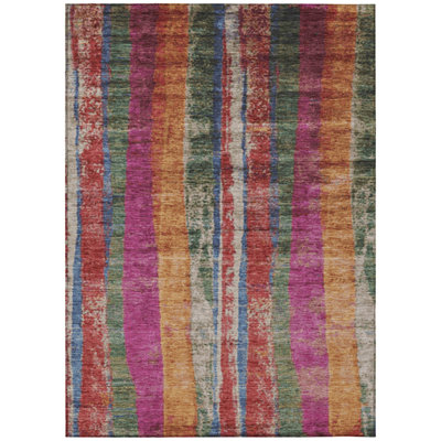 Machine Washable Indoor/Outdoor Xhevrie Putty Rug