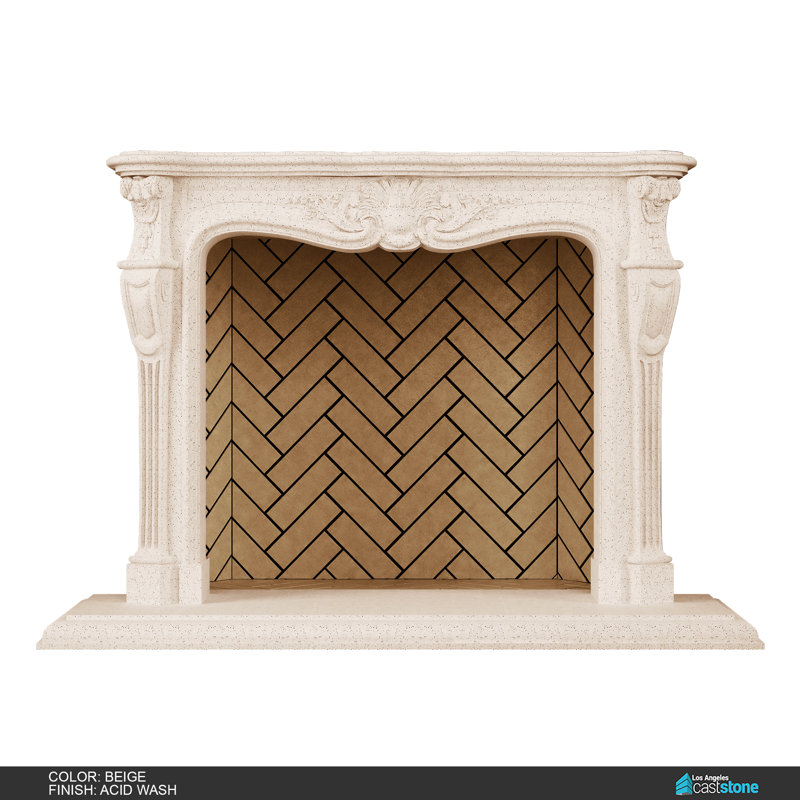Ani Fireplace Surround, Acid Wash Beige