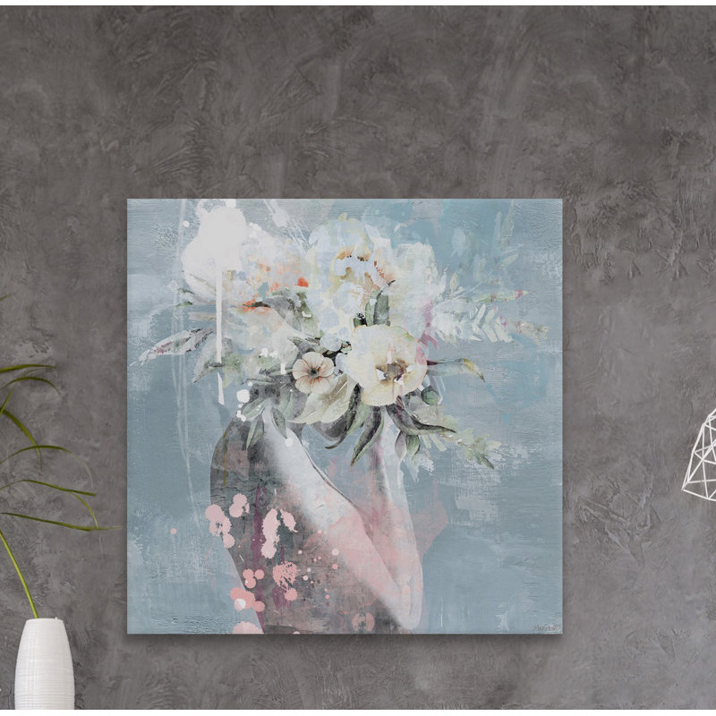 «Cover in Flowers», reproduction d'art graphique sur toile tendue, H 12 po x l 12 po x P 1,5 po