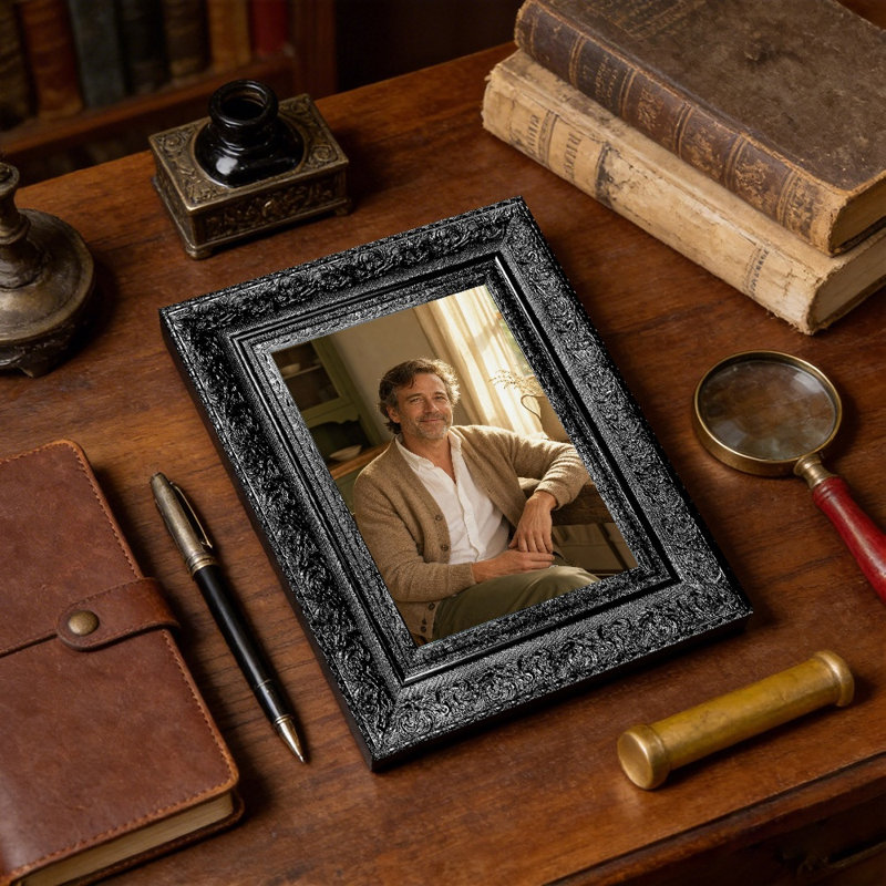 Cadre photo noir chaleureux 1 pièce 8 po x 10 po avec finition décorative
