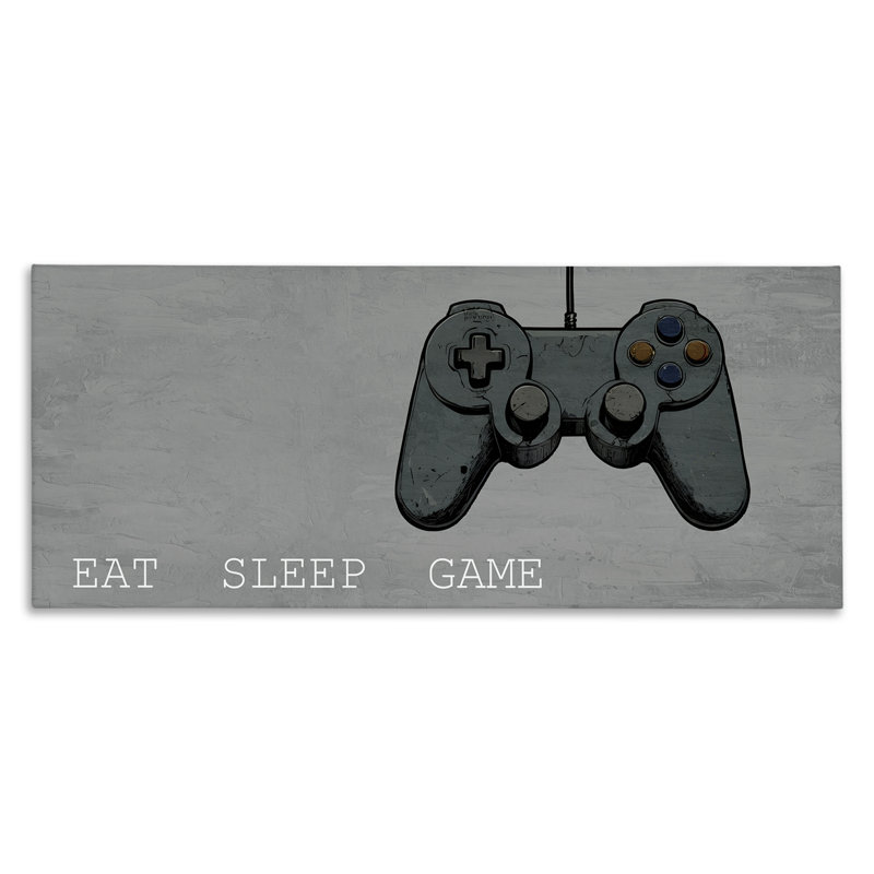 «Eat Sleep Game Hobby Canvas», conception par Kim Allen, H 10 po x l 24 po