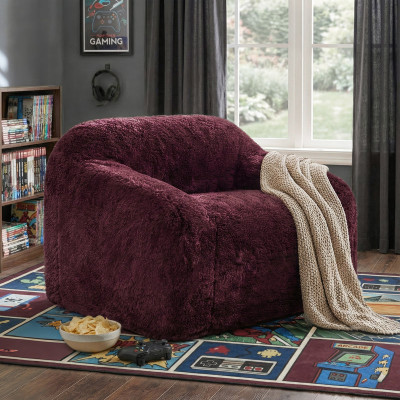 Minnie 41.7"W Low Back Upholstered Accent Chair, Wine Red