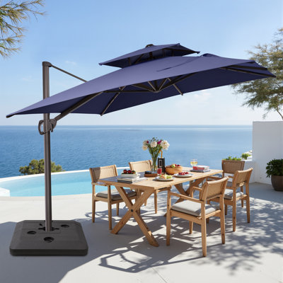 Parasol en porte-à-faux rectangulaire 9 'x 11' avec base lestée