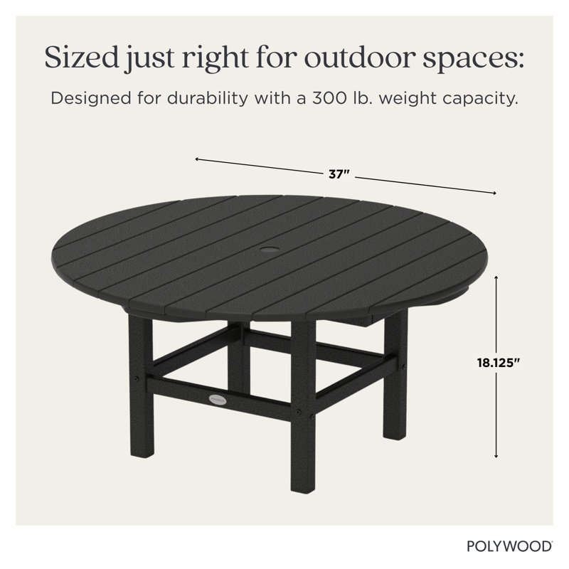 POLYWOOD Round 37" Conversation Table, Sand