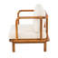 Fauteuil club en acacia avec coussin crème