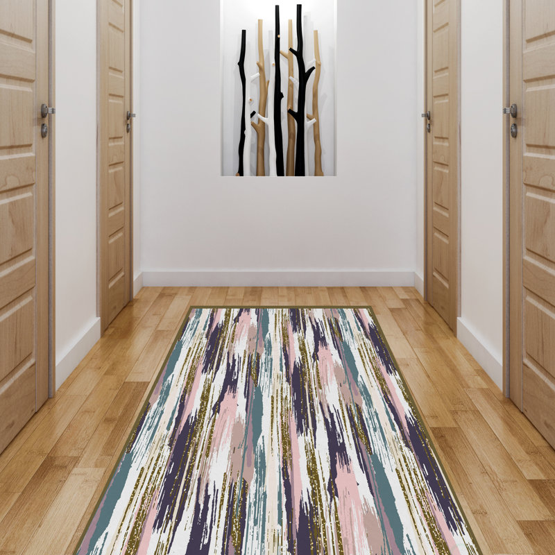 Tapis rose Maston, Rectangle de 2,5 pi x 6,5 pi