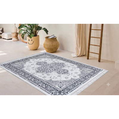Floral Flokati Area Rug