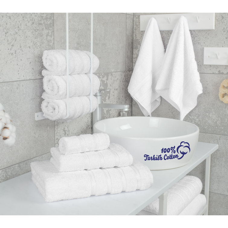 SET x6 Turkish Cotton Kitchen Towels Embroidered Towel Set 15.7x23.6  Dishcloth