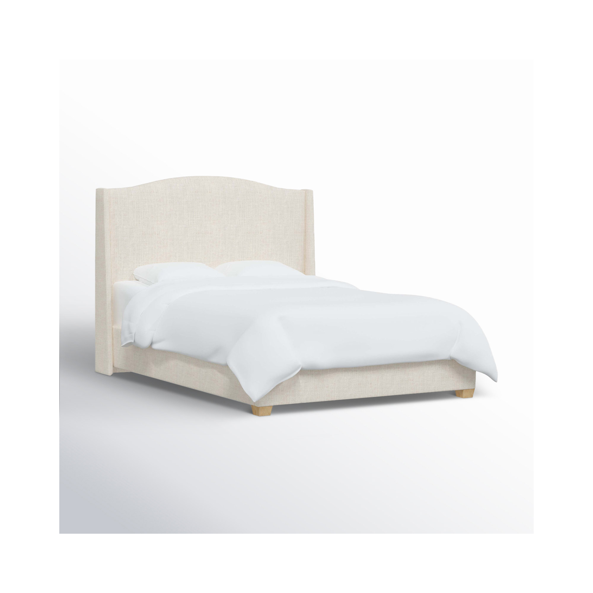 Allis Upholstered Wingback Bed, Classic Talc Linen, California King