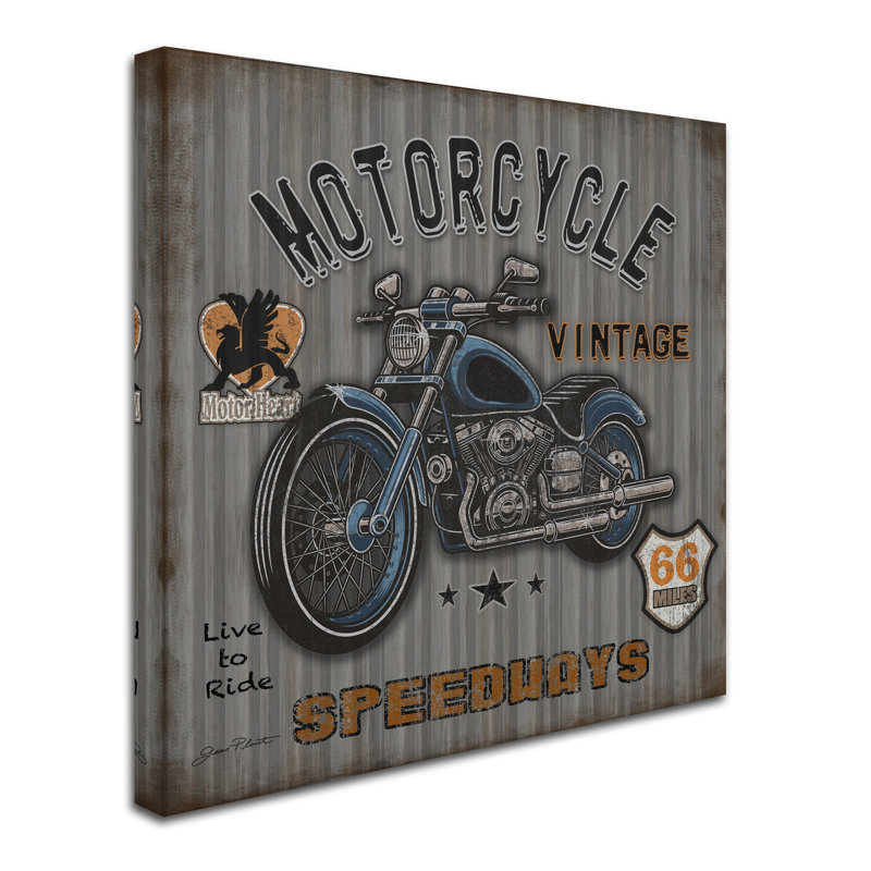 « motocyclette speedway 2 », publicité sur toile tendue, H 18 po x l 18 po
