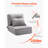 Convertible Flip Chair with 5 Adjustable Position Folding Floor Lazy Sofa Gray
