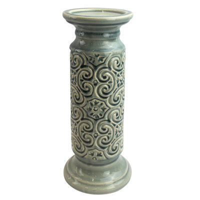 12.5'' H Concrete / Cement Tabletop Candlestick with Candle Included