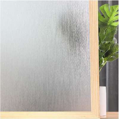 Window Clings Privacy Film Brushed Glass Tint Decorative Window Film Sticker Non Adhesive For Glass Heat Control Anti- Uv Silk Translucent, 35.4in