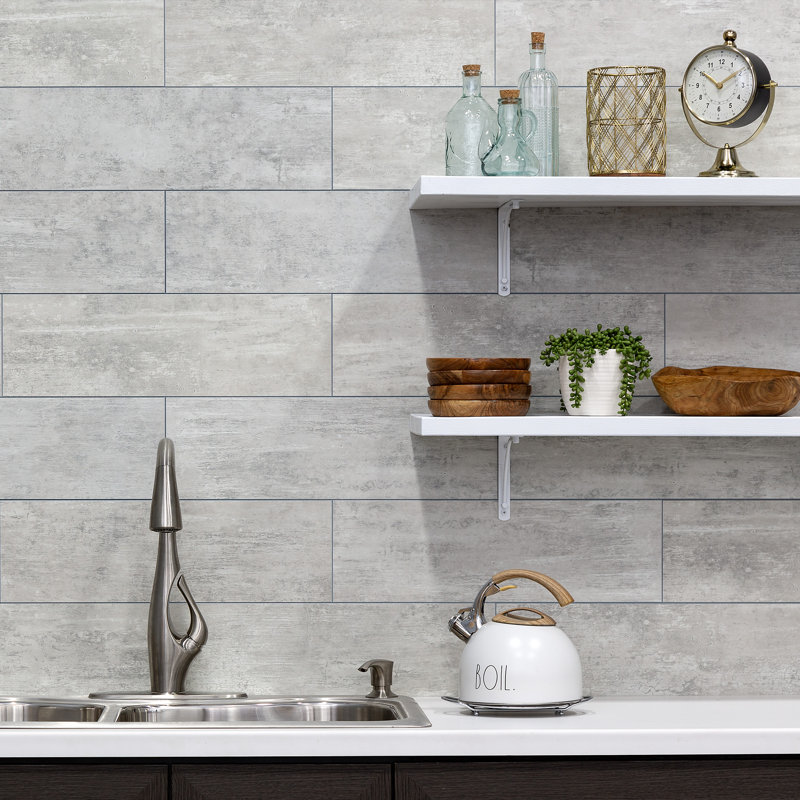Palisade 22.8 in. x 7.31 in. Interlocking Vinyl Waterproof Wall/Backsplash Tiles, Wind Gust