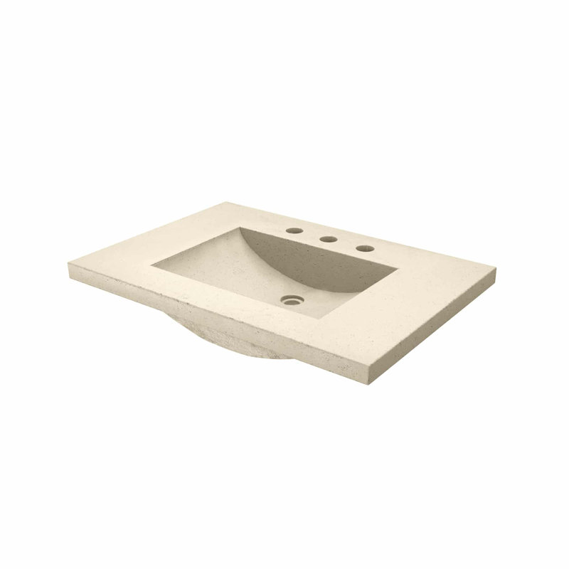 30.5" Single Bathroom Vanity Top with Sink, Pearl, 8" Centers