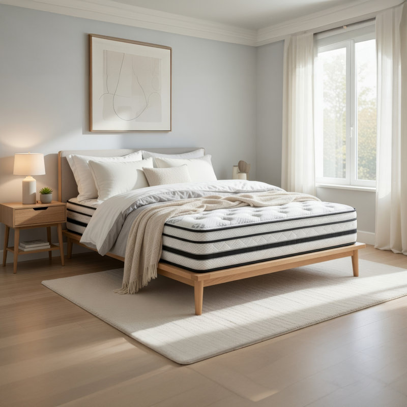 Via Twin Size Mattress, 4 Layer Hybrid Foam, 12 Inch Medium Support Level
