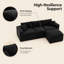 Canapé d'angle modulaire en forme de L de 271 cm (106,7 po), canapé nuage en chenille avec pouf, comprimé sous vide, aucun assemblage requis, capacité de charge de 544 kg (1 200 lb)-2140668090